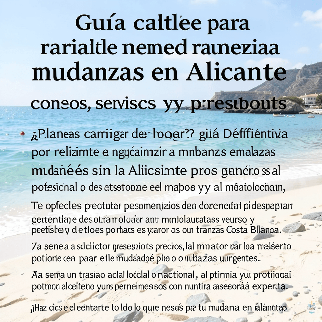 Guía completa para realizar mudanzas en Alicante: consejos, servicios y presupuestos
