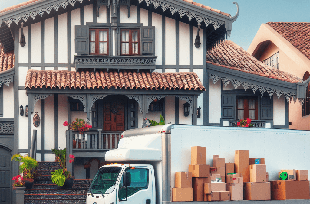 Camión de mudanza en la Vega Baja frente a casa residencial