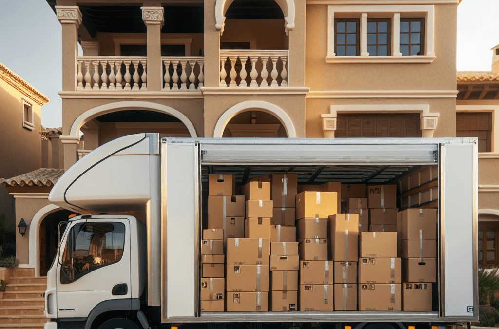 Camión de mudanzas frente a casa en Santa Pola