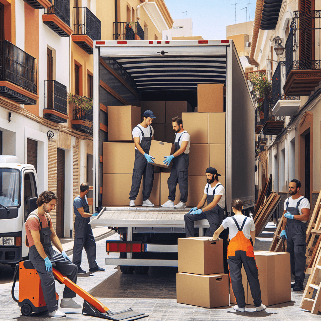 yakkaai_ai_1774179101.png Camión de mudanza en Molina de Segura con trabajadores embalando muebles