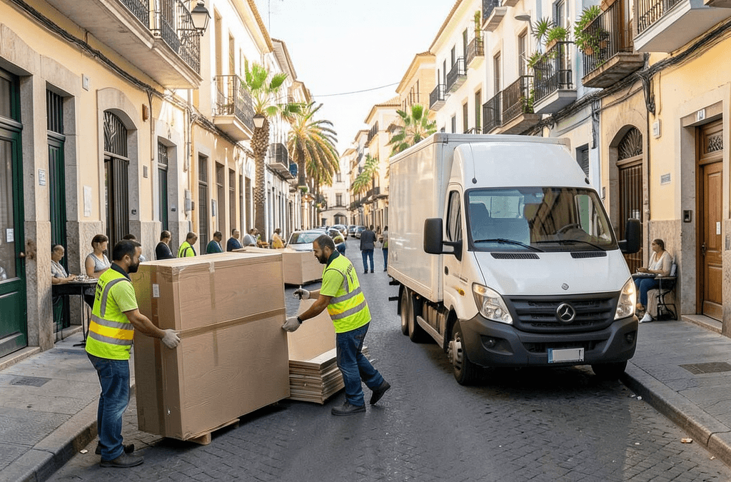 Profesionales realizando una mudanza segura en Alicante