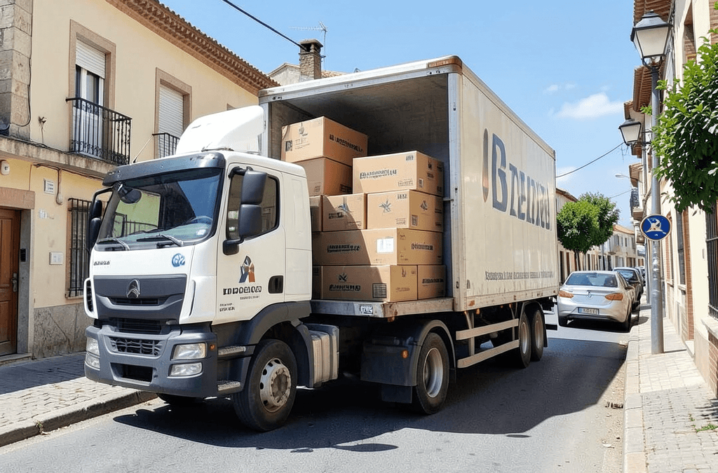 Camión de mudanza realizando un traslado de larga distancia en España