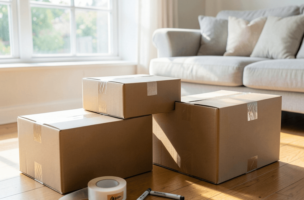 Cajas organizadas para seguir una checklist completa para una mudanza perfecta