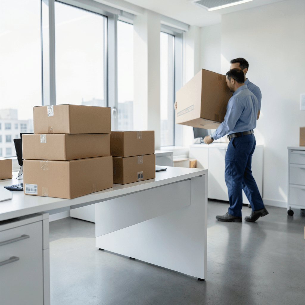 Operarios realizando mudanzas de oficinas en Elche: guía completa para empresas